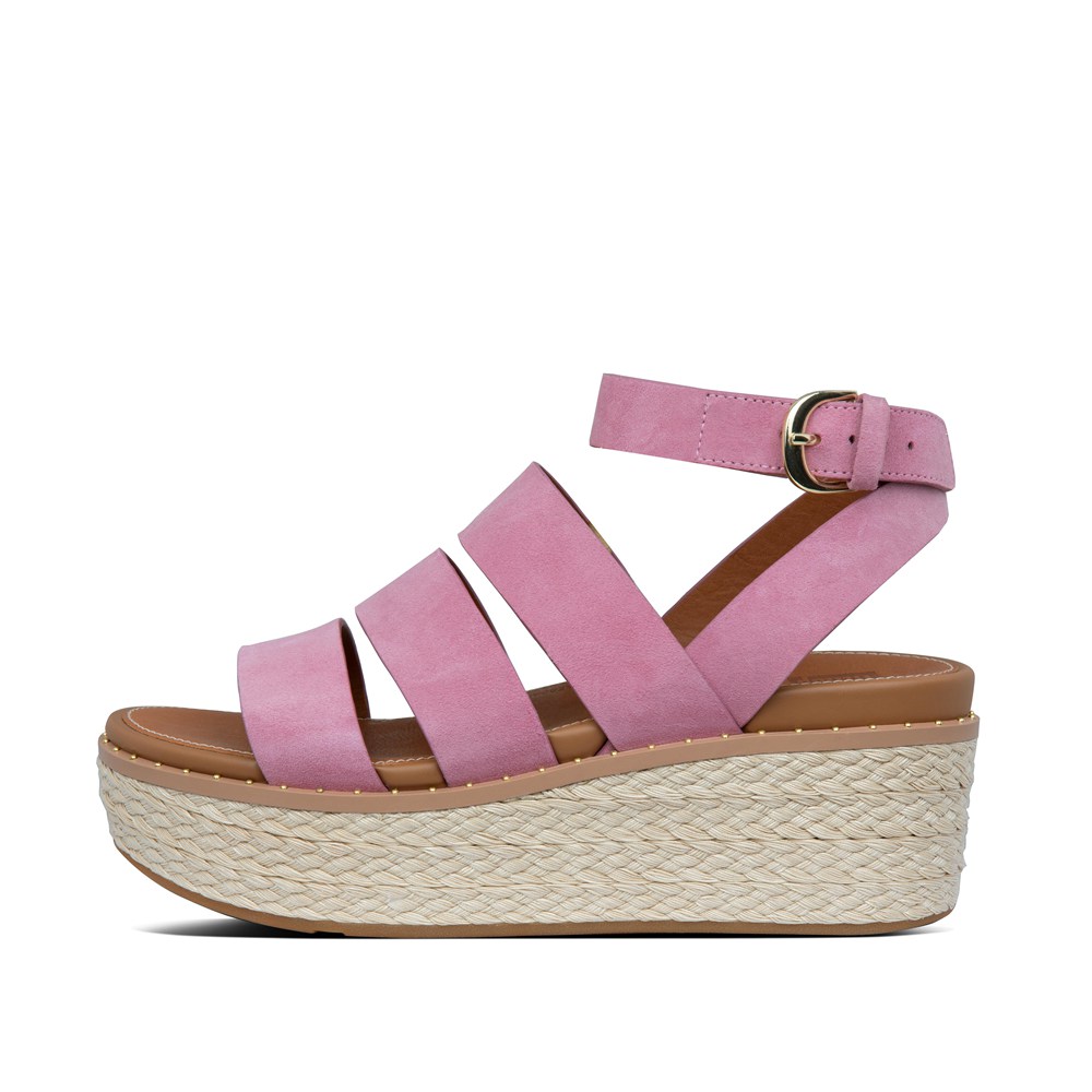 Fitflop Womens Wedge Pink - Eloise Espadrille Sandals - 16GAQCFDR